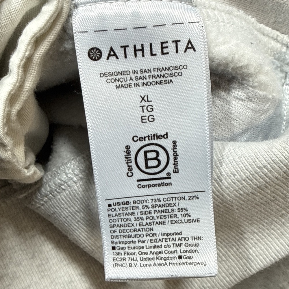 Athleta Forever Fleece 1/4 Zip Pullover Women‎ XL Gray Oversized Athlesiure - Picture 7 of 10